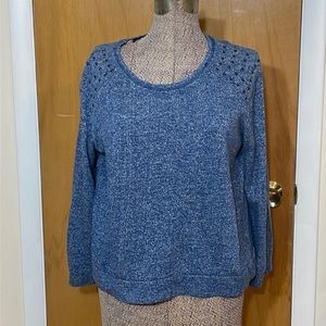 Femme Womens XL Heather Blue Sweatshirt with Stud Accents